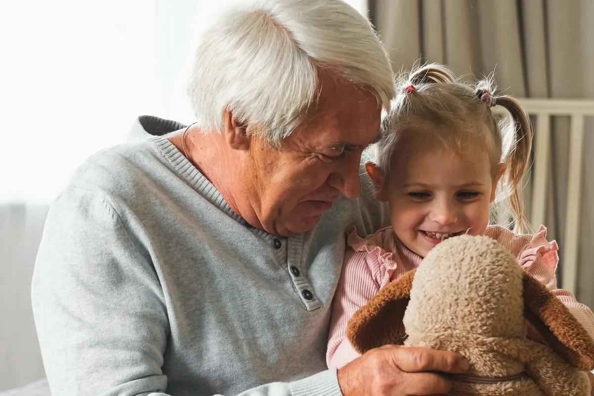 A family visiting a resident
